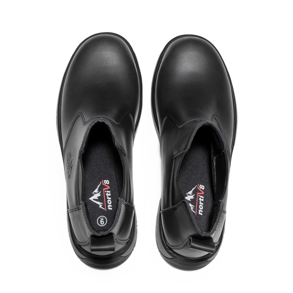 Men's Slip-On Steel Toe Chelsea Work Boots - BLACK - 7
